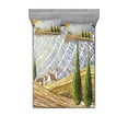 thumbnail image 1 of Ambesonne Colorful Fitted Sheet & Pillow Sham Set, Rural Fields Europe, Queen, Multicolor, 1 of 2