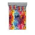 thumbnail image 1 of Ambesonne Colorful Fitted Sheet & Pillow Sham Set, Seamless Abstract Art, Full, Multicolor, 1 of 2