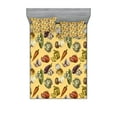 thumbnail image 1 of Ambesonne Colorful Fitted Sheet & Pillow Sham Set, Sketchy Vegetables, Queen, Multicolor, 1 of 2