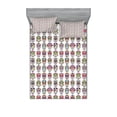 thumbnail image 1 of Ambesonne Colorful Fitted Sheet & Pillow Sham Set, Skulls with Flowers, Queen, Multicolor, 1 of 2