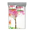 thumbnail image 1 of Ambesonne Colorful Fitted Sheet & Pillow Sham Set, Spring Blossoming Tree, Queen, Multicolor, 1 of 2