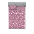 thumbnail image 1 of Ambesonne Colorful Fitted Sheet & Pillow Sham Set, Transportation Elements, Queen, Dried Rose Pale Pink, 1 of 2