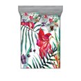 thumbnail image 1 of Ambesonne Colorful Fitted Sheet & Pillow Sham Set, Tropical Orchids, Full, Multicolor, 1 of 2