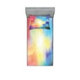 thumbnail image 1 of Ambesonne Colorful Fitted Sheet & Pillow Sham Set, Watercolor Star Galaxy, Twinxl, Multicolor, 1 of 2