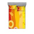 thumbnail image 1 of Ambesonne Colorful Fitted Sheet & Pillow Sham Set, Wheat Farm House Theme, Queen, Green Orange Red, 1 of 2
