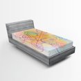 thumbnail image 1 of Ambesonne Colorful Fitted Sheet, Psychedelic Flower, Twin XL Size, Multicolor, 1 of 3
