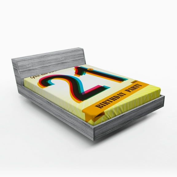 Ambesonne Colorful Fitted Sheet, Radial Backdrop, Queen Size, Multicolor