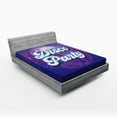 thumbnail image 1 of Ambesonne Colorful Fitted Sheet, Retro Letter Disco Ball, Full Size, Purple Blue White, 1 of 2