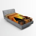 thumbnail image 1 of Ambesonne Colorful Fitted Sheet, Romantic Sunset Sail, Twin XL Size, Marigold Dark Orange, 1 of 2