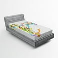 thumbnail image 1 of Ambesonne Colorful Fitted Sheet, Saxophone Wavy Notes, Twin Size, Multicolor, 1 of 2