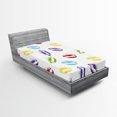 thumbnail image 1 of Ambesonne Colorful Fitted Sheet, Seductive Lips Kisses Art, Twin Size, Multicolor, 1 of 2