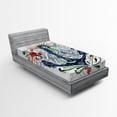 thumbnail image 1 of Ambesonne Colorful Fitted Sheet, Ship Anchor with Sun, Twin XL Size, Multicolor, 1 of 2