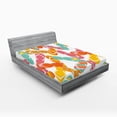 thumbnail image 1 of Ambesonne Colorful Fitted Sheet, Summer Holiday Sandals, Full Size, Multicolor, 1 of 2