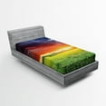 thumbnail image 1 of Ambesonne Colorful Fitted Sheet, Sunset Modern View, Twin XL Size, Multicolor, 1 of 2
