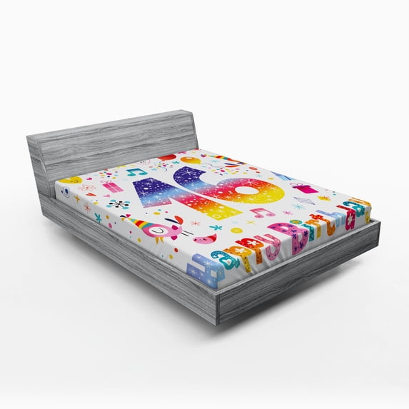 Ambesonne Colorful Fitted Sheet, Teen Celebration, Full Size, Multicolor