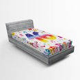 thumbnail image 1 of Ambesonne Colorful Fitted Sheet, Teen Celebration, Twin XL Size, Multicolor, 1 of 2