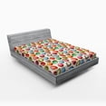thumbnail image 1 of Ambesonne Colorful Fitted Sheet, Topaz Diamonds Art, Full Size, Multicolor, 1 of 2