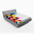 thumbnail image 1 of Ambesonne Colorful Fitted Sheet, Vibrant Balloons Joy, Full Size, Multicolor, 1 of 2
