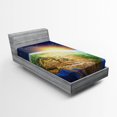 thumbnail image 1 of Ambesonne Colorful Fitted Sheet, View of Sunrise Planet, Twin Size, Multicolor, 1 of 2