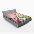 thumbnail image 1 of Ambesonne Colorful Fitted Sheet, Vintage Circus Balloons, Queen Size, Multicolor, 1 of 3