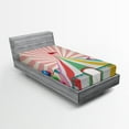 thumbnail image 1 of Ambesonne Colorful Fitted Sheet, Vintage Circus Balloons, Twin Size, Multicolor, 1 of 3