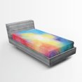 thumbnail image 1 of Ambesonne Colorful Fitted Sheet, Watercolor Star Galaxy, Twin XL Size, Multicolor, 1 of 2