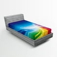 thumbnail image 1 of Ambesonne Colorful Fitted Sheet, Wavy Funky Pop Art, Twin XL Size, Multicolor, 1 of 2
