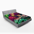 thumbnail image 1 of Ambesonne Colorful Fitted Sheet, Worm Mushroom House, Full Size, Multicolor, 1 of 2