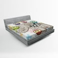 thumbnail image 1 of Ambesonne Colorful Fitted Sheet, and Owls Love, Full Size, Multicolor, 1 of 2