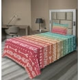 thumbnail image 1 of Ambesonne Colorful Fitted & Top Sheet Set with Sham, Bohemian Native Arrow, Multicolor, 1 of 4