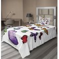 thumbnail image 1 of Ambesonne Colorful Fitted & Top Sheet Set with Sham, Flying Butterflies, Multicolor, 1 of 4