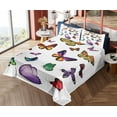 thumbnail image 1 of Ambesonne Colorful Fitted & Top Sheet Set with Shams, Flying Butterflies, Multicolor, 1 of 5