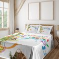 thumbnail image 1 of Ambesonne Colorful Fitted & Top Sheet Set with Shams, Saxophone Wavy Notes, Multicolor, 1 of 4