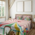 thumbnail image 1 of Ambesonne Colorful Fitted & Top Sheet Set with Shams, Vintage Circus Balloons, Multicolor, 1 of 4