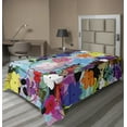 thumbnail image 1 of Ambesonne Colorful Flat Sheet, Abstract Floral Art, TwinXL Size, Multicolor, 1 of 1