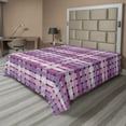 thumbnail image 1 of Ambesonne Colorful Flat Sheet, Abstract Hatched Motifs, California King, Pale Mauve and Pale Fuchsia, 1 of 1