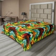 thumbnail image 1 of Ambesonne Colorful Flat Sheet, Abstract Optic Pattern, King Size, Multicolor, 1 of 1