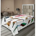 thumbnail image 1 of Ambesonne Colorful Flat Sheet, Bird Set Poly Design, Twin Size, Multicolor, 1 of 1