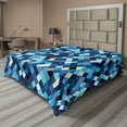 thumbnail image 1 of Ambesonne Colorful Flat Sheet, Blue Toned Hexagons, Full Size, Multicolor, 1 of 1