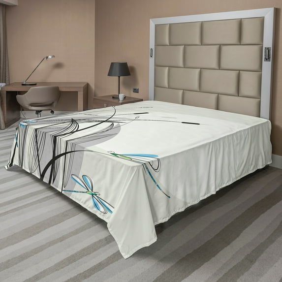 Ambesonne Colorful Flat Sheet, Boho Nature Spring, California King, Multicolor