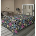 thumbnail image 1 of Ambesonne Colorful Flat Sheet, Butterflies on Zebra, Twin Size, Yellow Blue Pink, 1 of 1