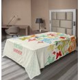 thumbnail image 1 of Ambesonne Colorful Flat Sheet, Butterfly Dots Timber, TwinXL Size, Multicolor, 1 of 1