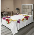 thumbnail image 1 of Ambesonne Colorful Flat Sheet, Butterfly with Herbs, TwinXL Size, Multicolor, 1 of 1