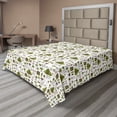 thumbnail image 1 of Ambesonne Colorful Flat Sheet, Camping Love Art Adventure, King Size, Olive Green Brown Coral, 1 of 1