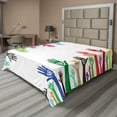 thumbnail image 1 of Ambesonne Colorful Flat Sheet, Charity United Hands, Queen Size, Multicolor, 1 of 1