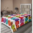 thumbnail image 1 of Ambesonne Colorful Flat Sheet, Coffee Shop Cookies, Twin Size, Multicolor, 1 of 1