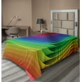 thumbnail image 1 of Ambesonne Colorful Flat Sheet, Color Wave Curls Art, TwinXL Size, Multicolor, 1 of 1