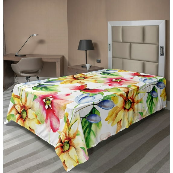 Ambesonne Colorful Flat Sheet, Country Art, TwinXL Size, Multicolor