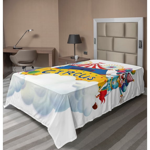 Ambesonne Colorful Flat Sheet, Entertainer Comedian, Twin Size, Multicolor
