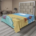 thumbnail image 1 of Ambesonne Colorful Flat Sheet, Funny Fish out of Water, California King, Deep Sky Blue Multicolor, 1 of 1